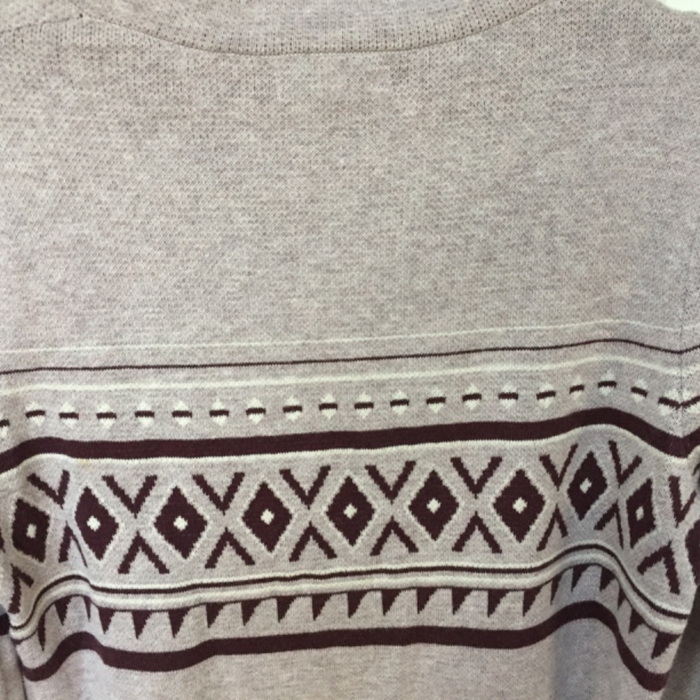 Cynthia Rowley Burgundy Geometric Patterned Full Zip Sweater - Picture 16 of 16